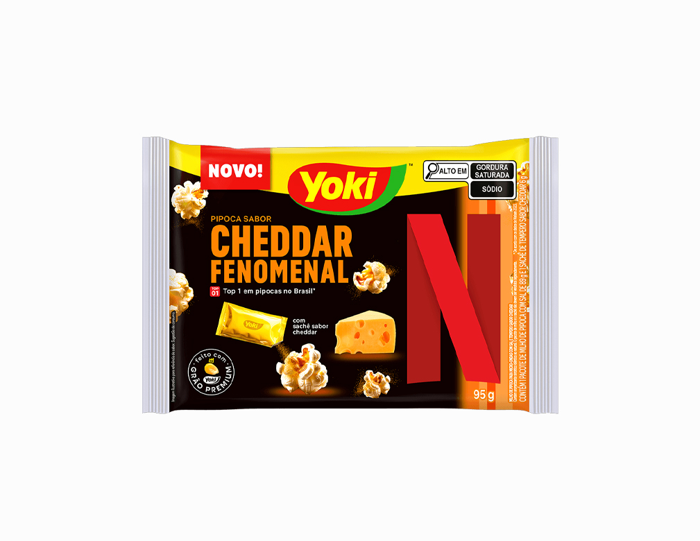 MILHO PARA PIPOCA DE MICRO-ONDAS SABOR CHEDDAR YOKI 95 G (CX 36 UN)